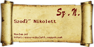 Szoó Nikolett névjegykártya