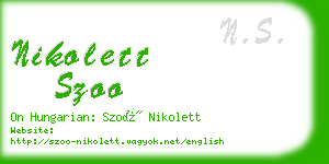 nikolett szoo business card